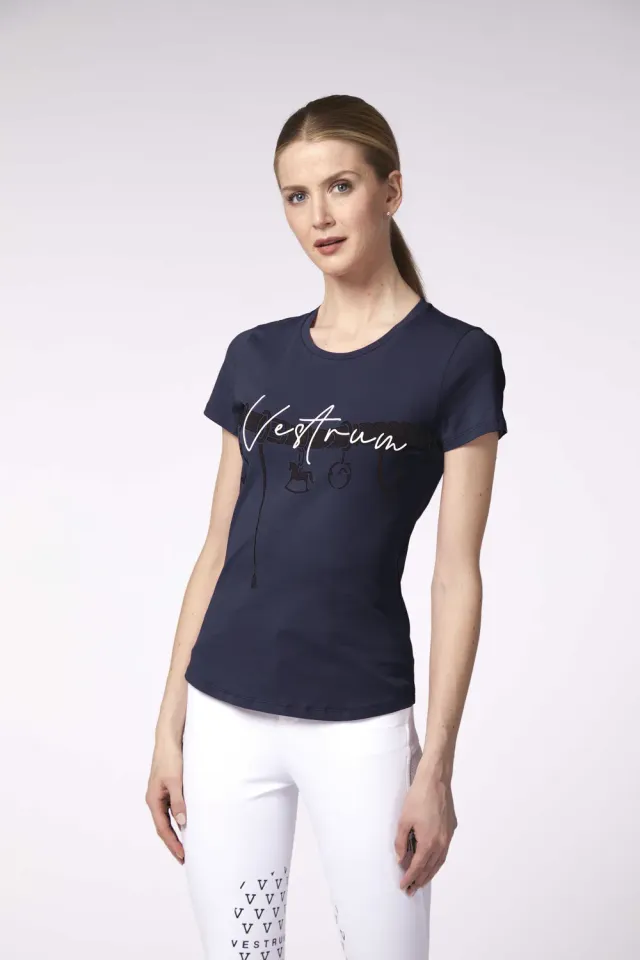 Vestrum Dominica T-shirt dames navy katoen stretch