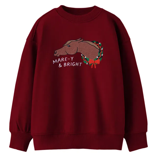 Dapplebay Mare-y & Bright Sweater Kind Rood Geborduurd