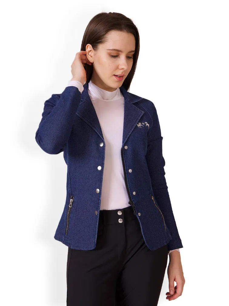 Equine Couture Denim and Diamonds wedstrijdjas navy stretch