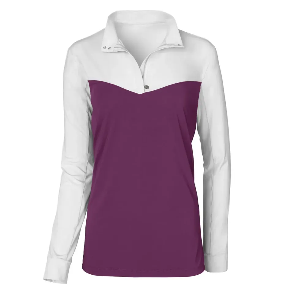 Dapplebay Lady 1/4 Zip wedstrijdshirt White Plum ijsgevoel