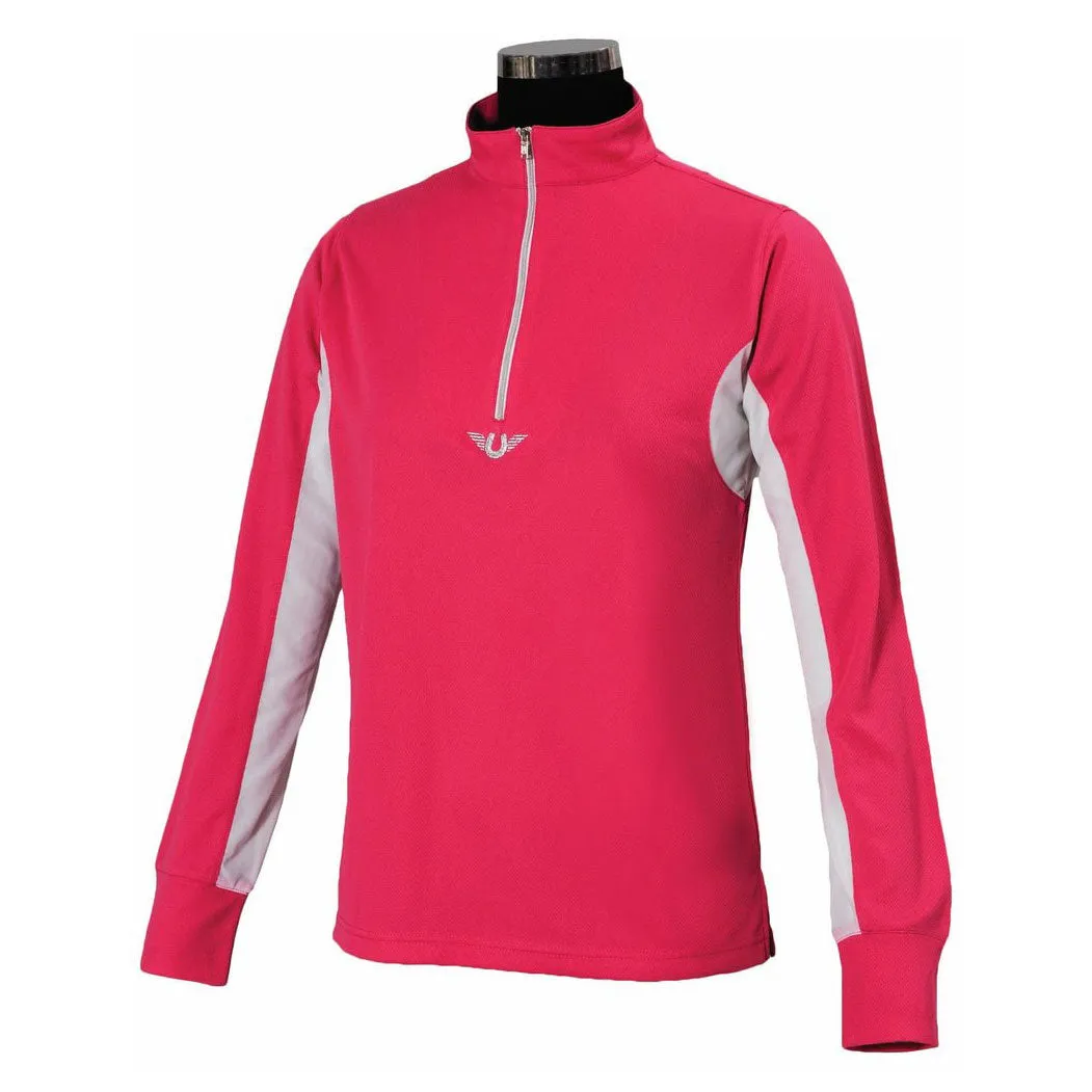TuffRider Ventilated kinder rijshirt navy S lange mouw