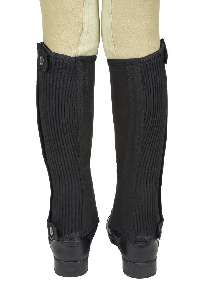 TuffRider Saratoga kinder half chaps zwart synthetisch