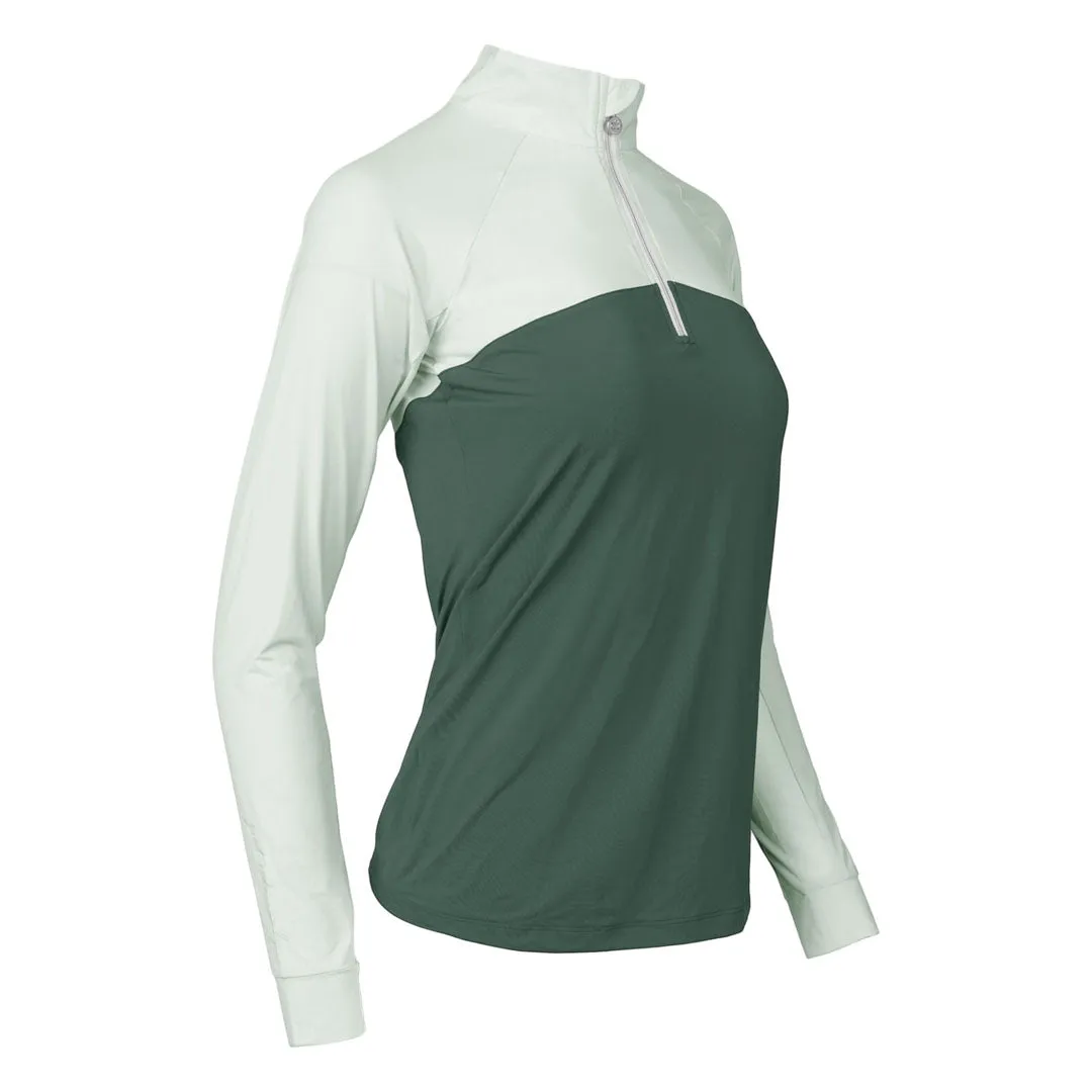 Dapplebay Lady 1/4 Zip rijshirt light teal koel