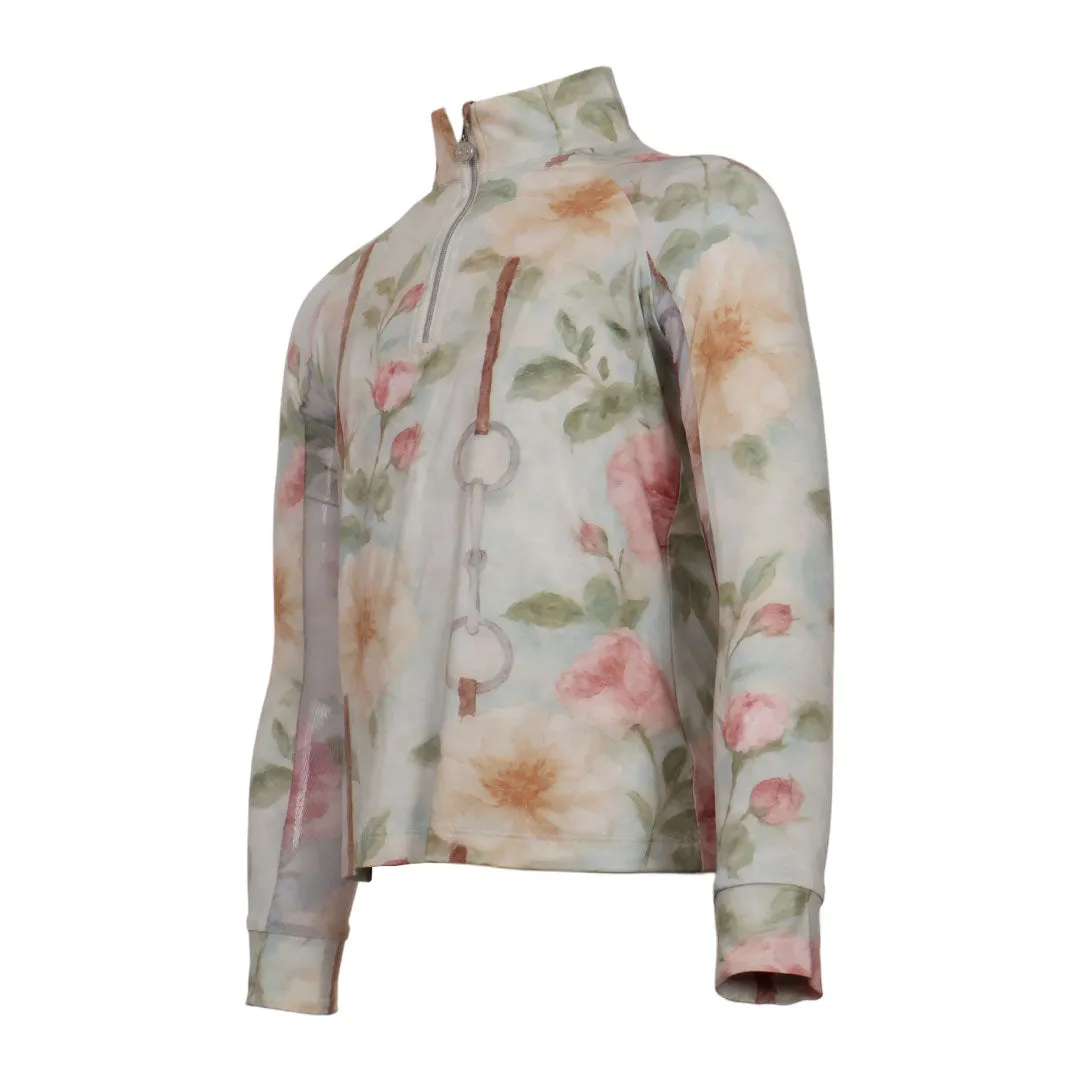 Dapplebay Vintage Floral rijshirt kind 1/4 rits licht