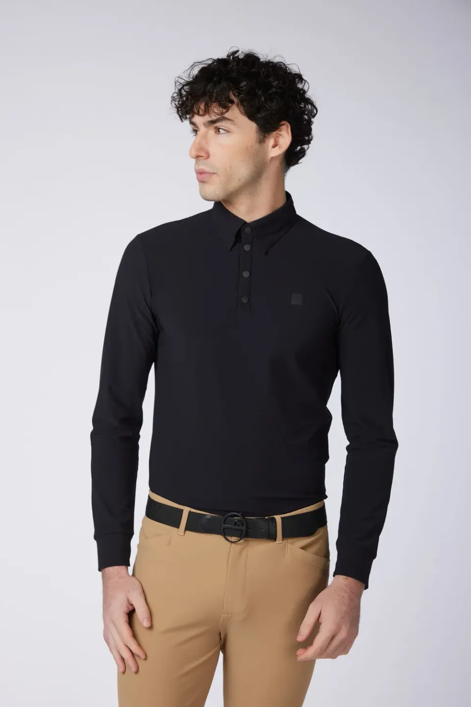 Vestrum Vipiteno polo lange mouw zwart heren ademend