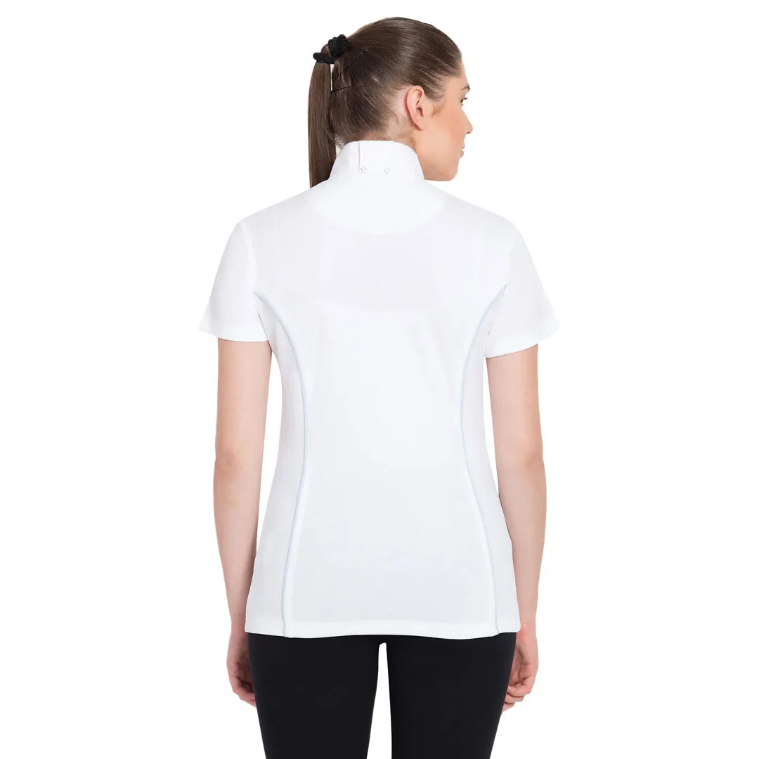 TuffRider Kirby wedstrijdshirt dames wit glacier korte mouw