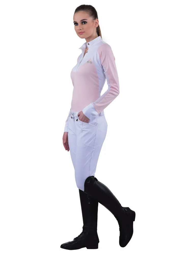 Equine Couture Sarah rijbroek zwart silicone maat 34