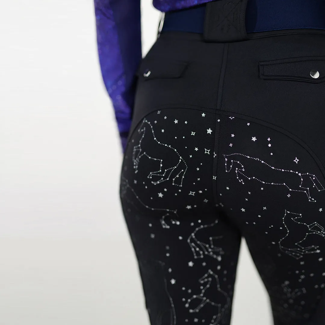 Dapplebay Constellation Hybrid rijbroek full seat zwart