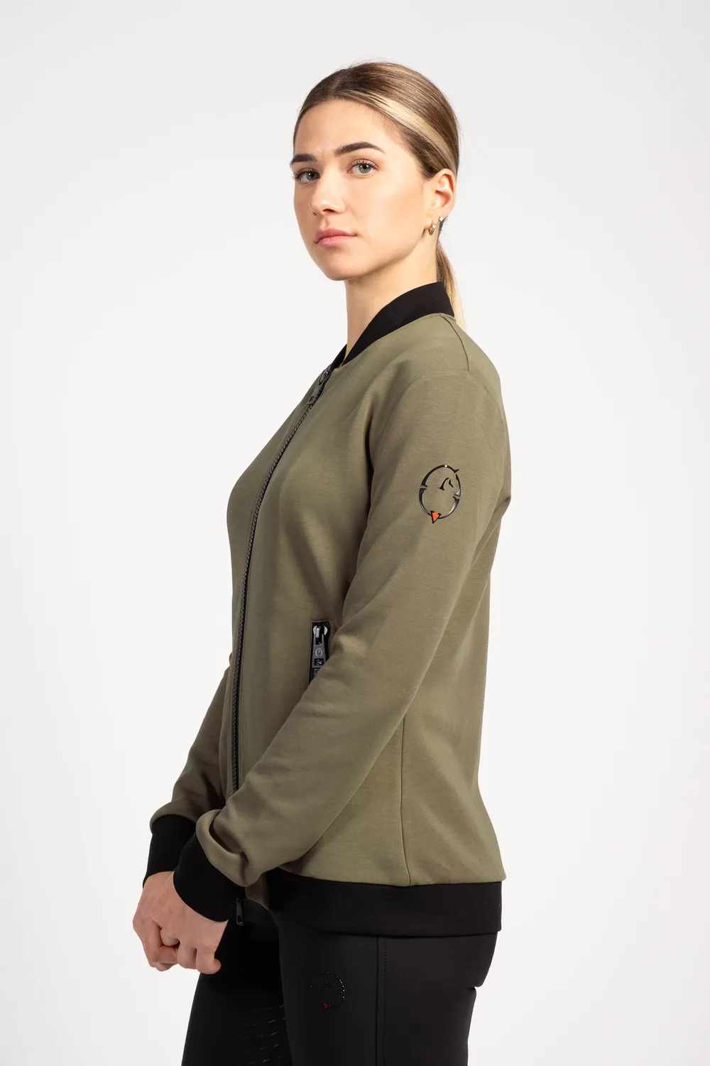 Vestrum Betelgeuse Sweater Dames Olijfgroen Katoen Rits