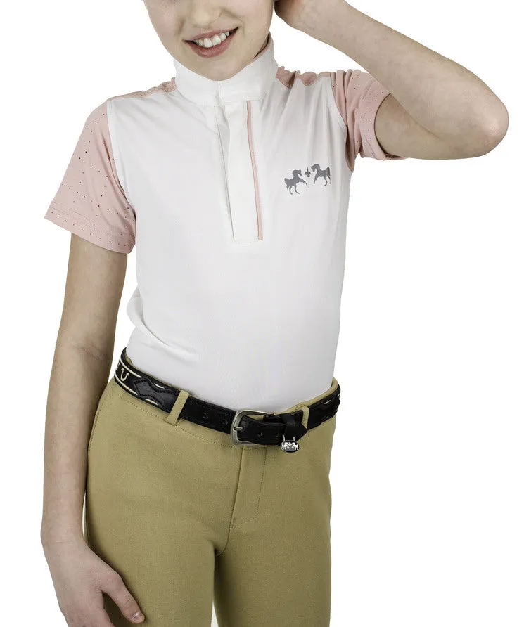 Equine Couture Magda EquiCool wedstrijdshirt kids wit navy