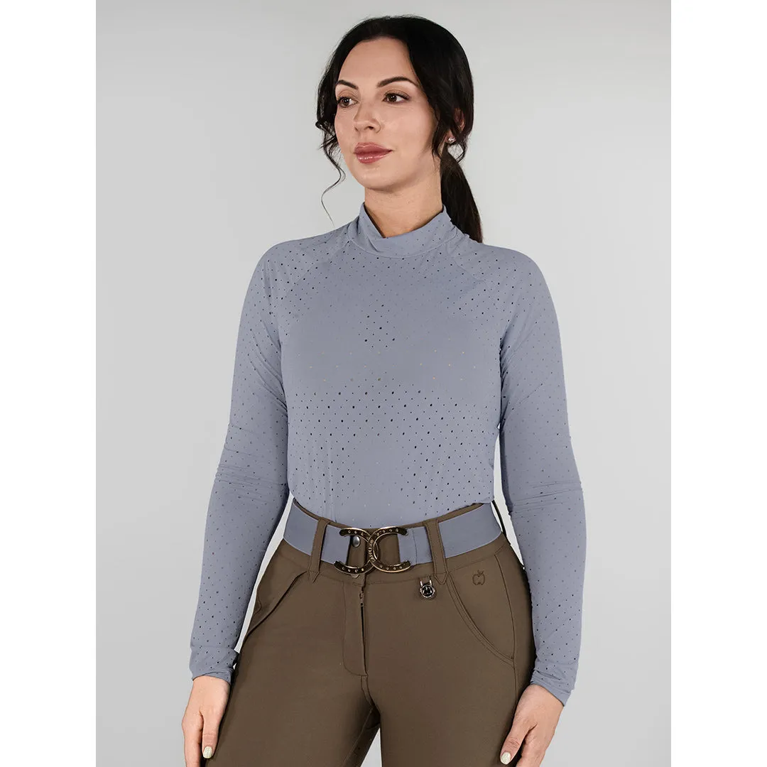 Dapplebay Aircut Mock Neck LS rijshirt SAGE koelend