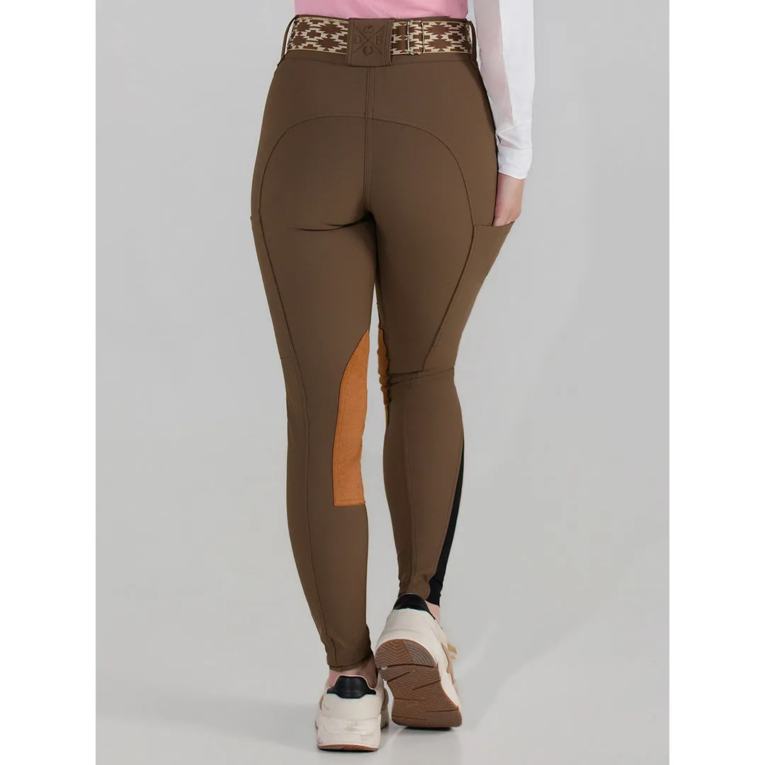 Dapplebay Sport Suede Knee Patch rijbroek Chestnut