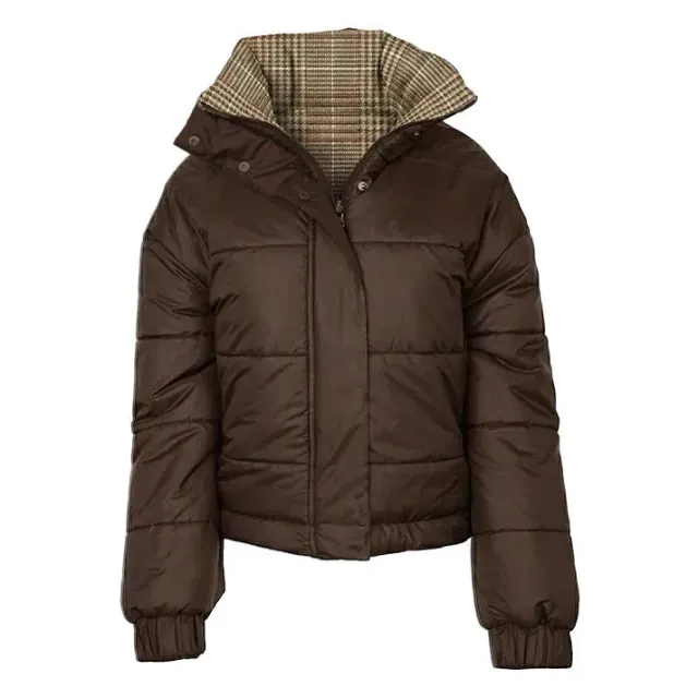 Dapplebay Reversible puffer winterjas bruin chocolate 2-in-1