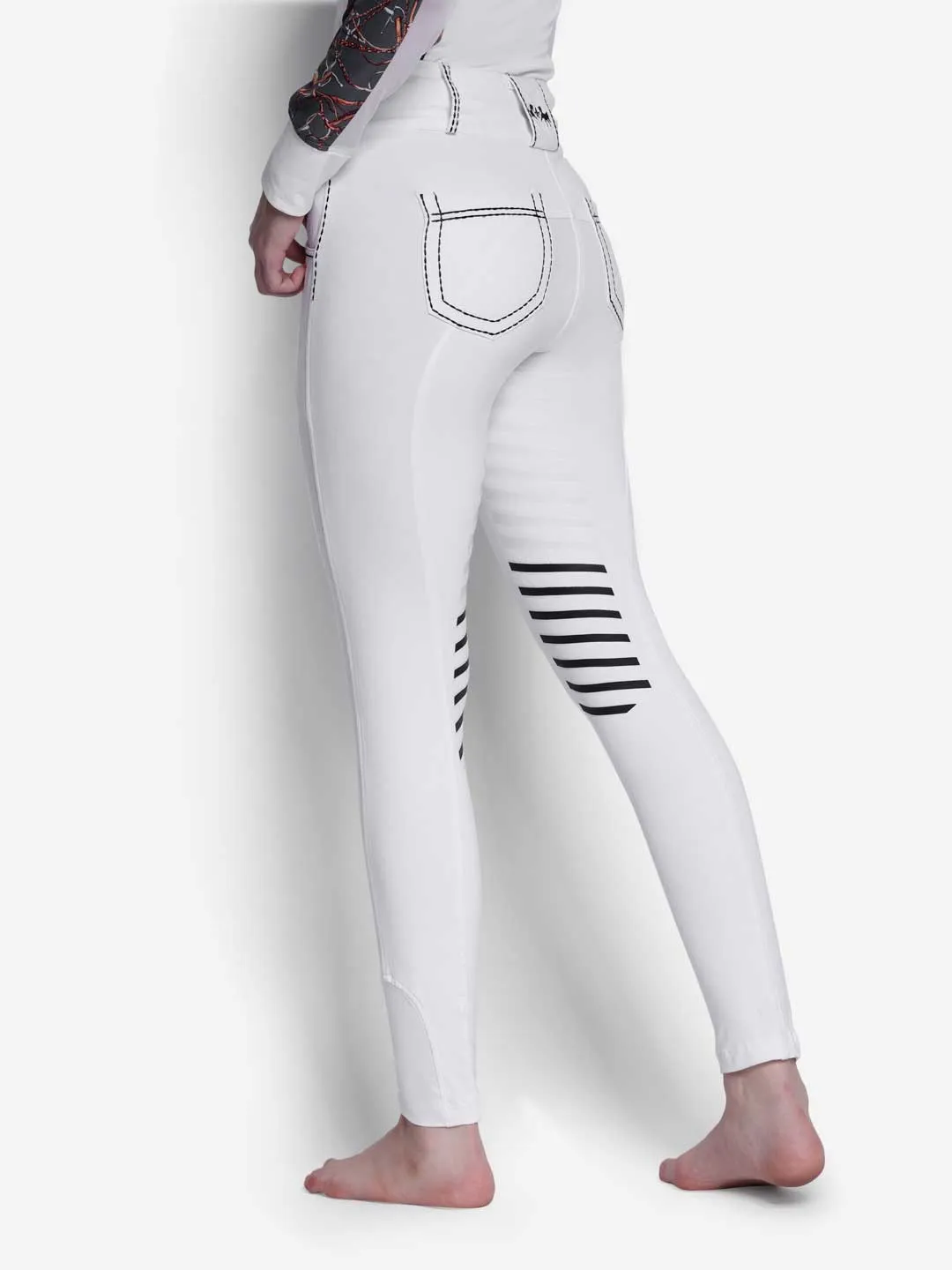 Equine Couture Saddle Stitch rijbroek Wit bamboe dames