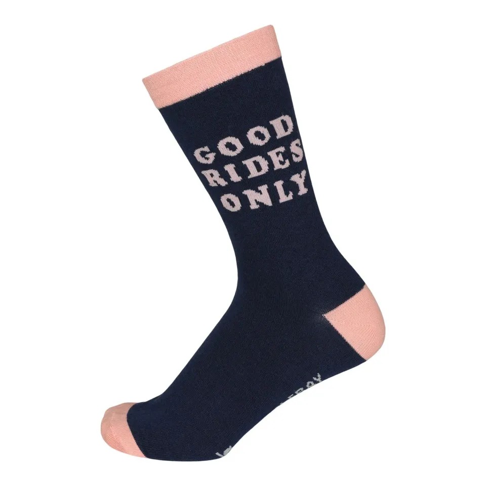 Dapplebay Good Rides Only rijsokken navy pink one size