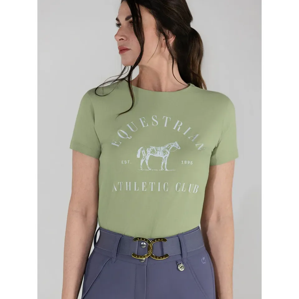 Dapplebay Athletic Club T-shirt sage katoen boxy