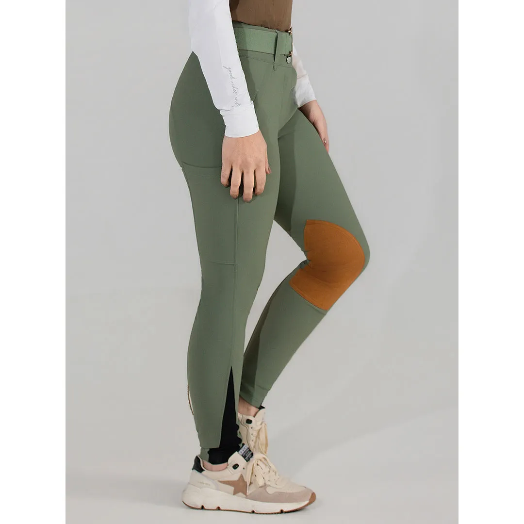 Dapplebay Sport Suede rijbroek rosemary 30 kniegrip