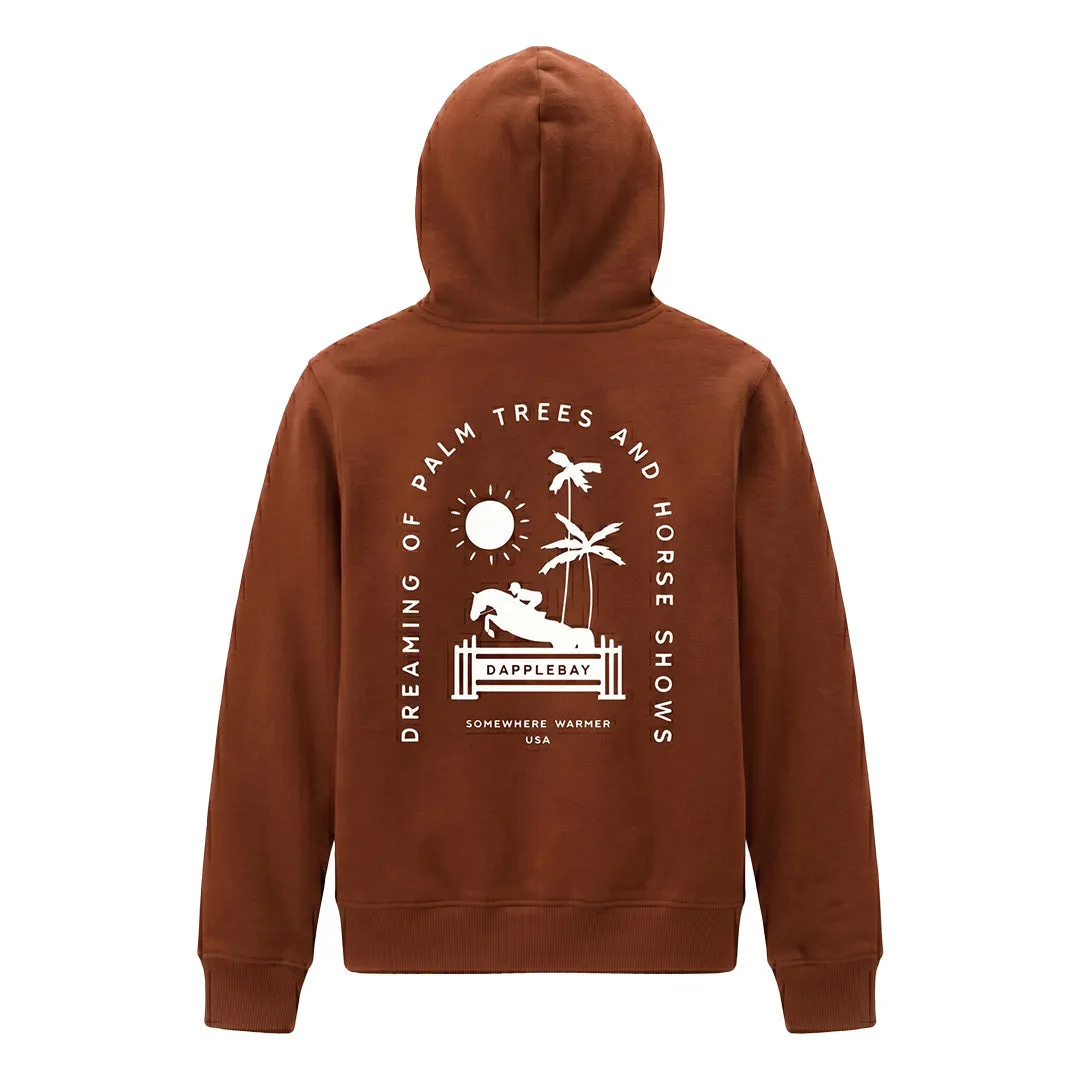 Dapplebay Palm Trees Horse Shows hoodie kind roest fleece