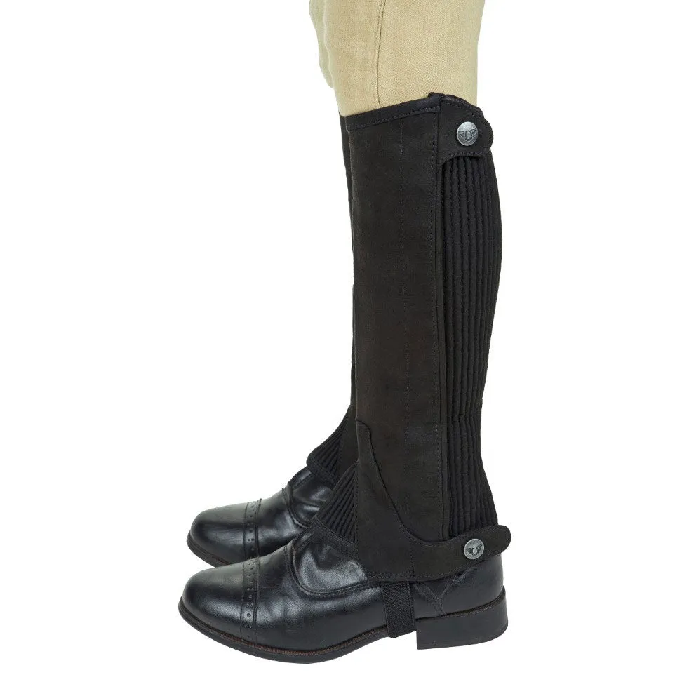 TuffRider Saratoga kinder half chaps zwart synthetisch
