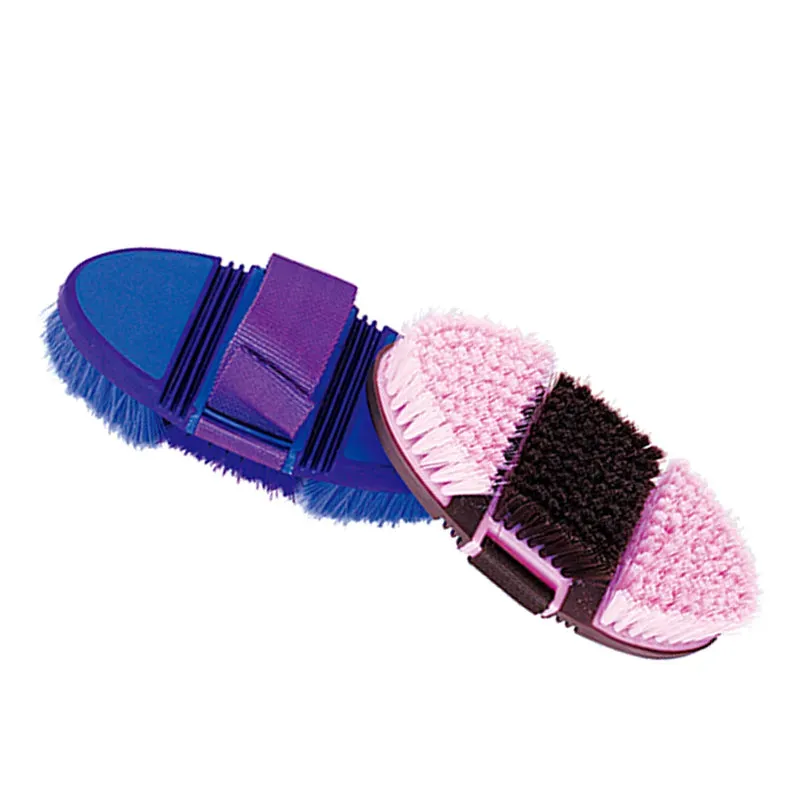 TuffRider Flex poetsborstel roze-zwart flexzones