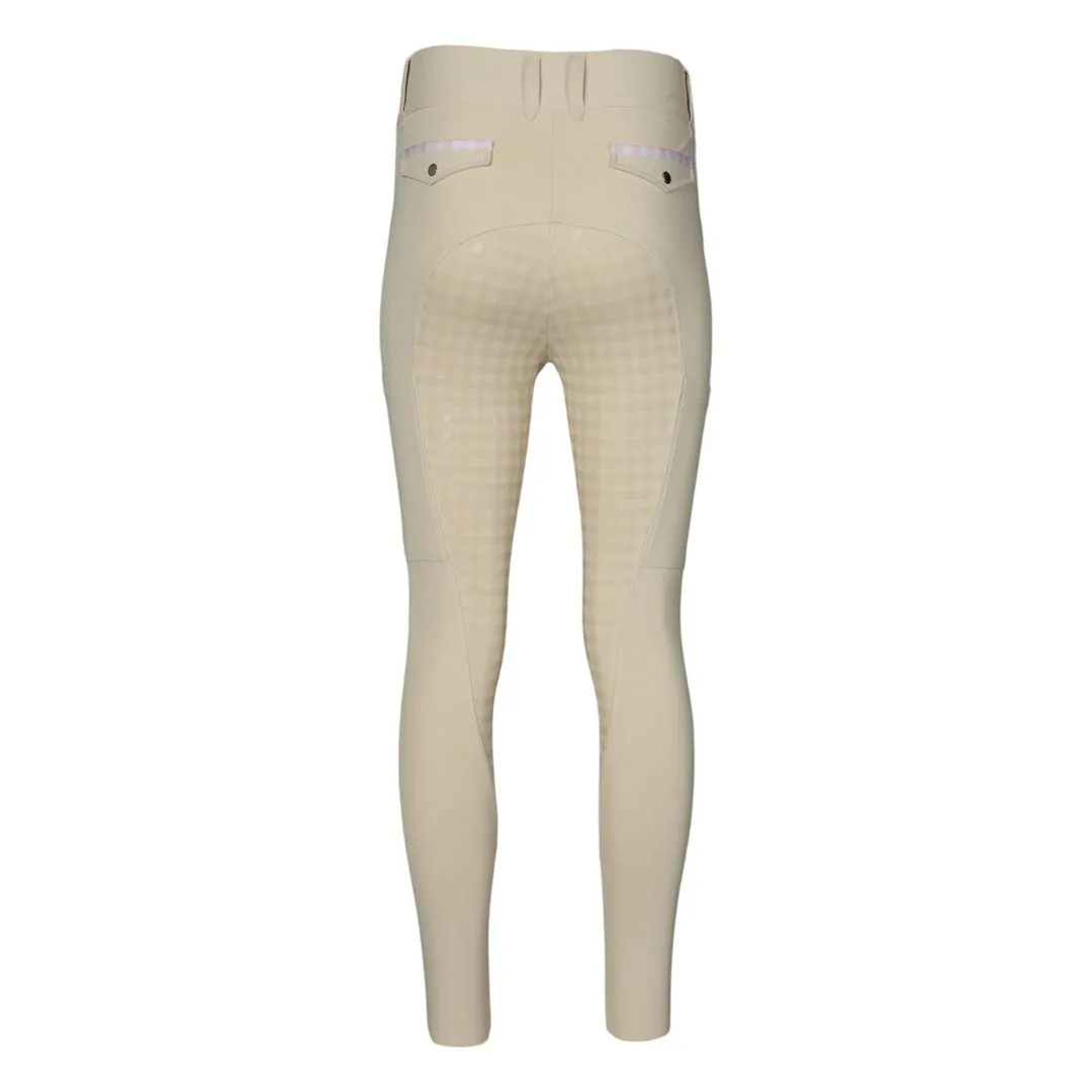 Dapplebay Gingham rijbroek Tan full seat compression