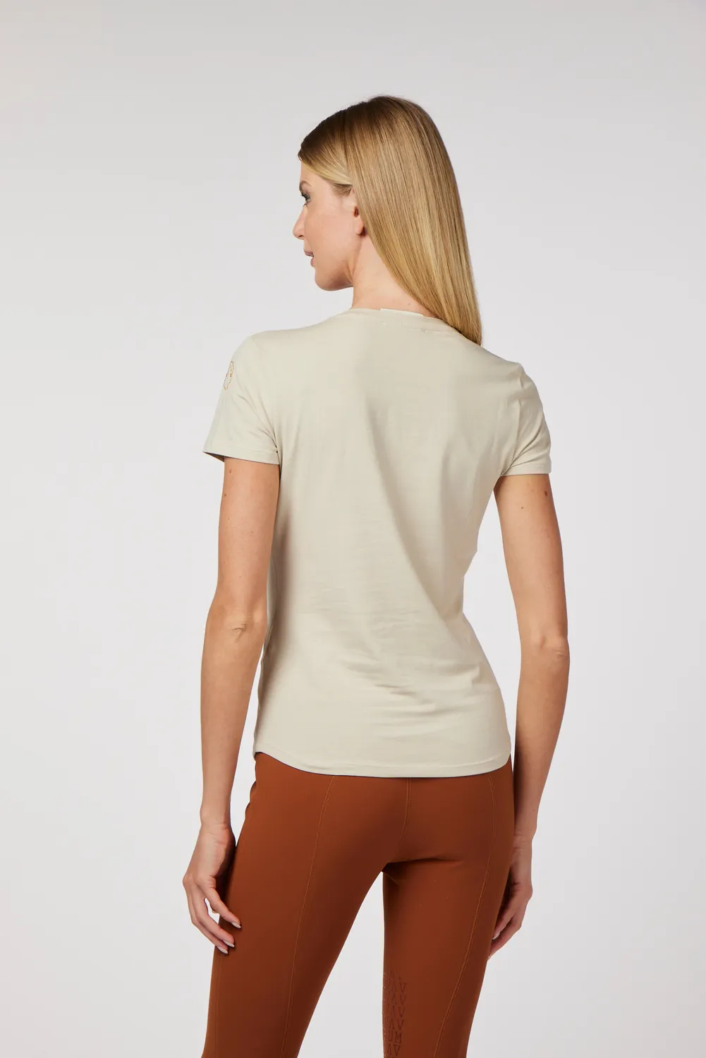 Vestrum Arborea dames T-shirt beige bi-elastic strass