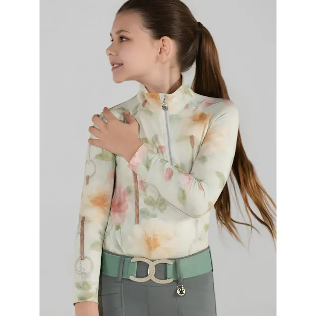 Dapplebay Vintage Floral rijshirt kind 1/4 rits licht