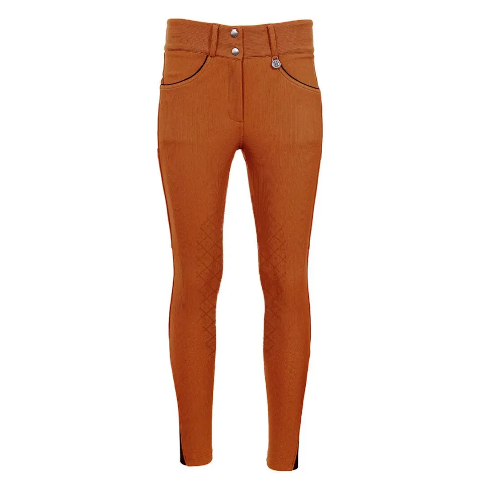 Dapplebay Pro Ribbed Knee Patch rijbroek roest siliconen