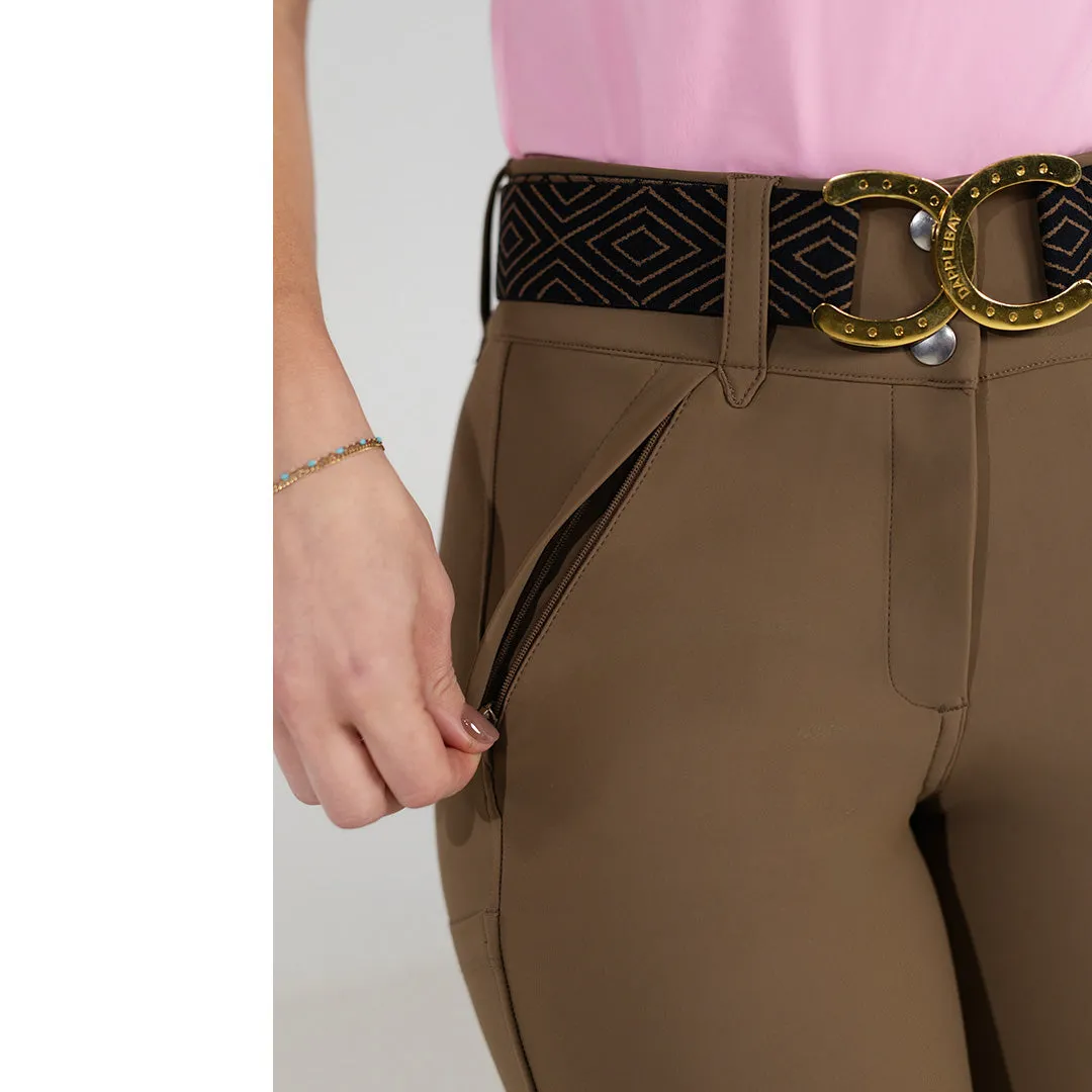 Dapplebay Sport Suede Knee Patch rijbroek Chestnut