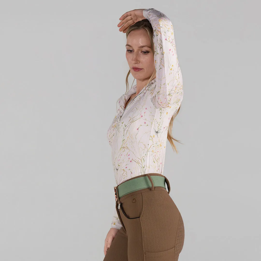 Dapplebay Dragonfly Meadow rijshirt lichtroze 1/4 zip