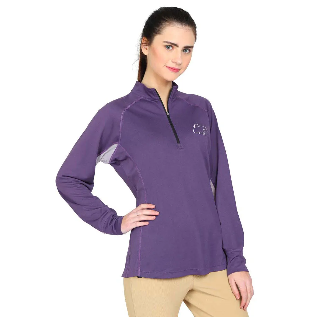 TuffRider EcoRider Denali dames rijshirt mesh grijs