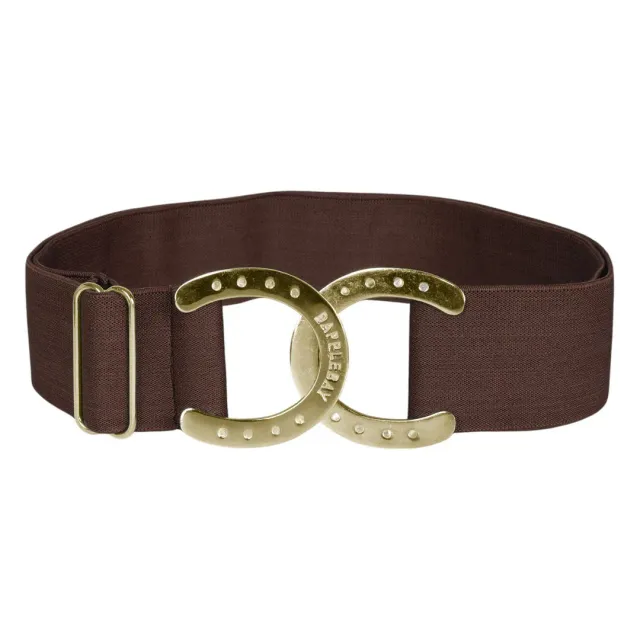 Dapplebay Horse Shoe elastische riem Chocolate goud