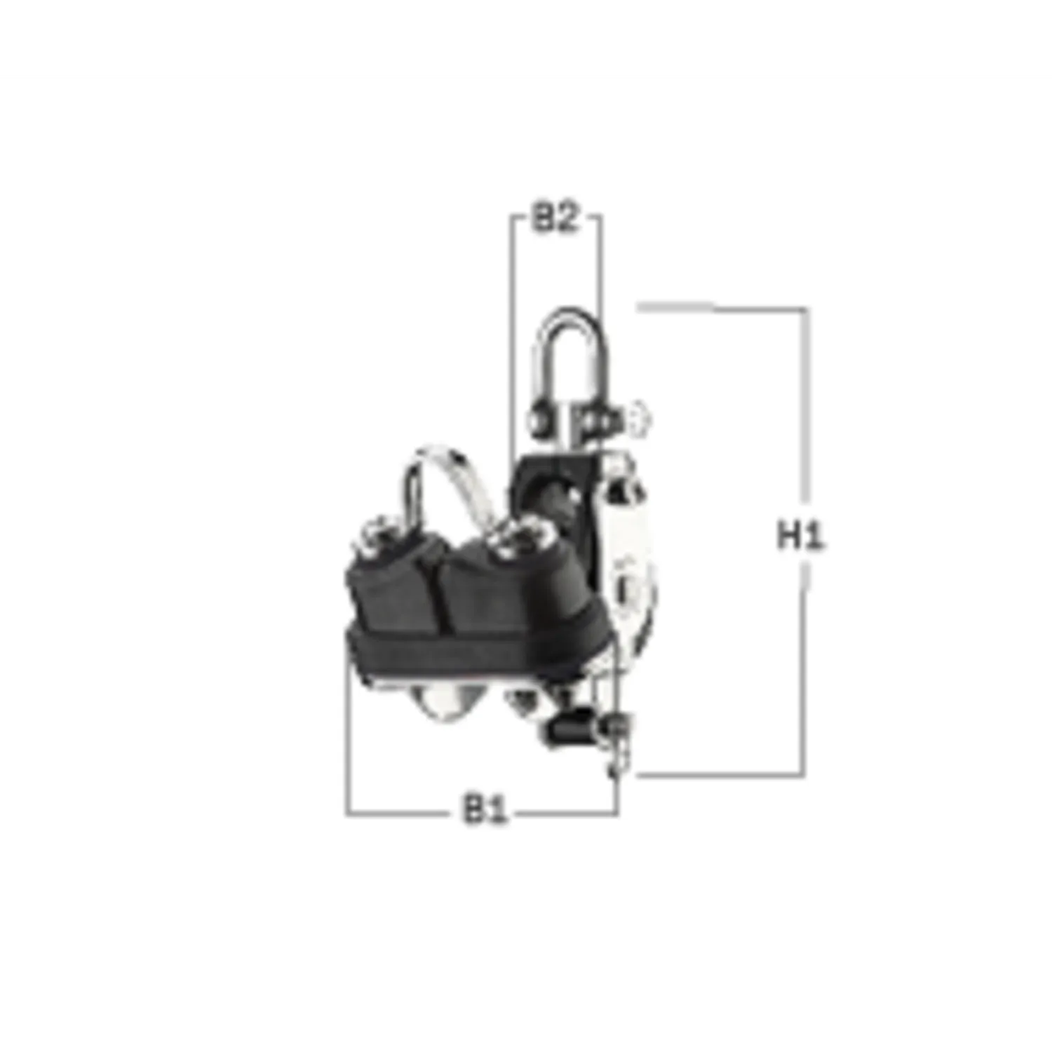 HS Sprenger S-Block schotblok 8mm met klem enkel