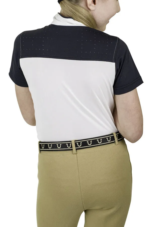 Equine Couture Magda EquiCool wedstrijdshirt kids wit navy