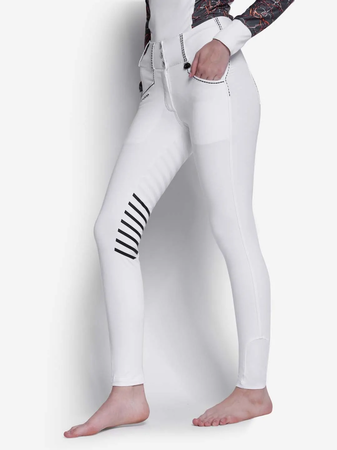 Equine Couture Saddle Stitch rijbroek Wit bamboe dames
