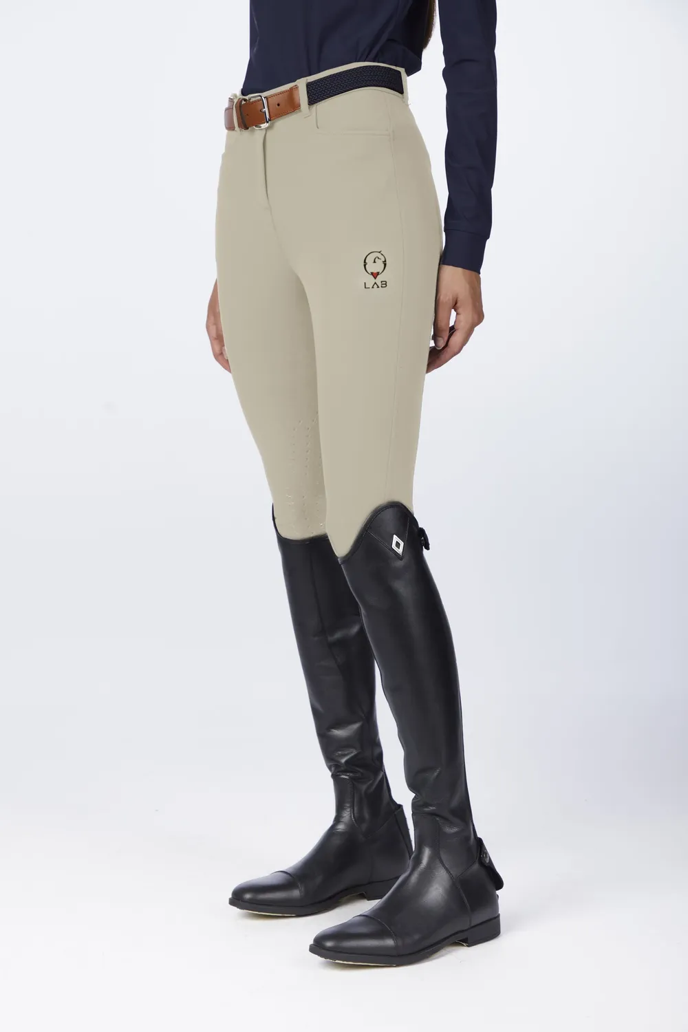 Vestrum Andromeda rijbroek knee grip beige ademend