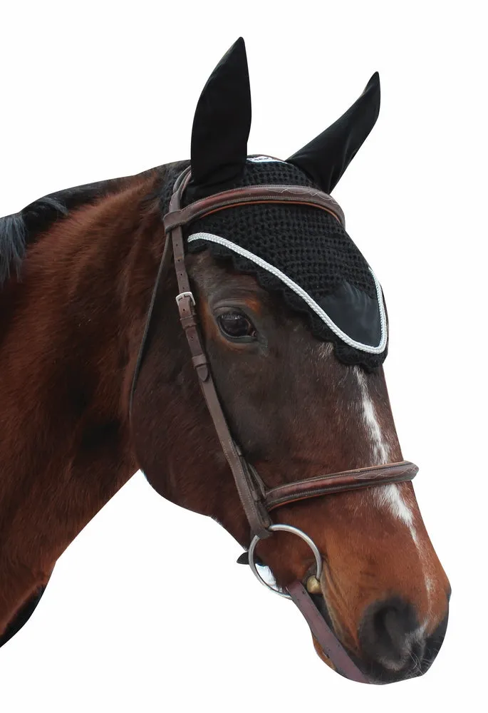 Equine Couture vliegenmuts zilver cob zwart