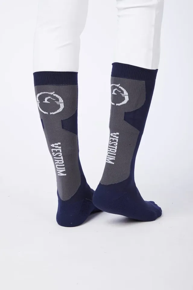 Vestrum Levico rijsokken ultradun blauw navy wit