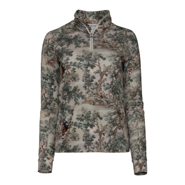 Dapplebay Hunt Tapestry 1/4 Zip rijtop multi lange mouw