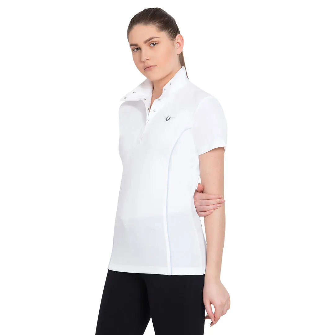 TuffRider Kirby wedstrijdshirt dames wit glacier korte mouw