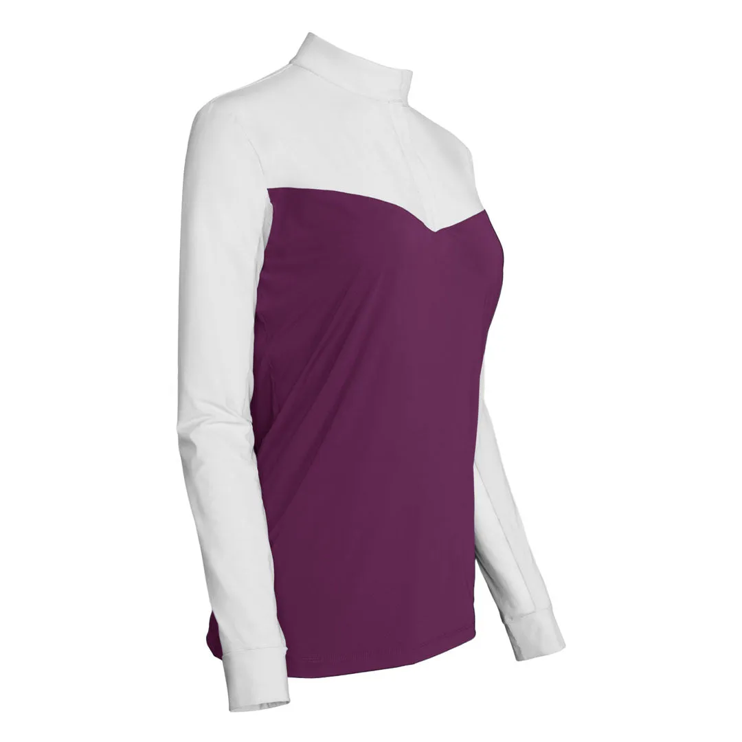 Dapplebay Lady 1/4 Zip wedstrijdshirt White Plum ijsgevoel