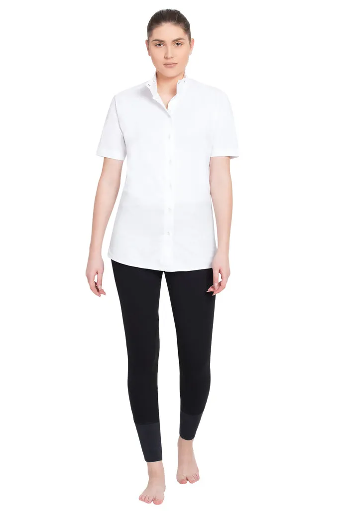 TuffRider Starter dames wedstrijdshirt korte mouw wit