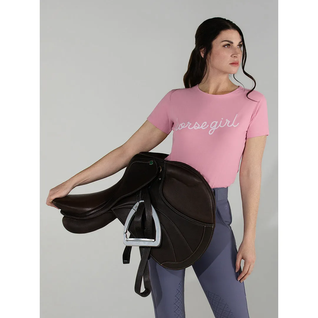 Dapplebay Horse Girl T-shirt ballet pink katoen boxy