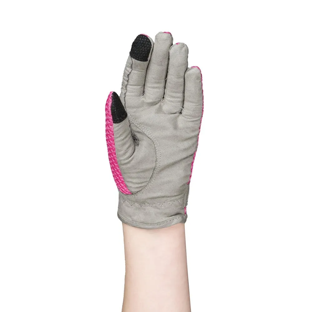 TuffRider Double Up Air Mesh chaps handschoen set lichtblauw
