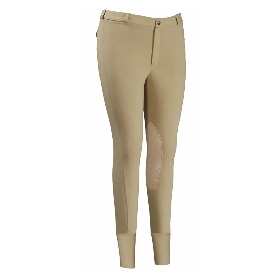 TuffRider Cotton Knee Patch rijbroek heren zand