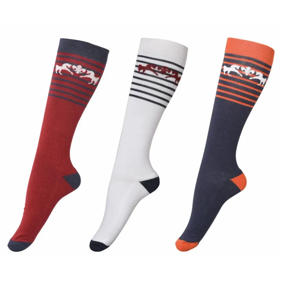 Equine Couture Sam kniekousen 3-pack gestreept