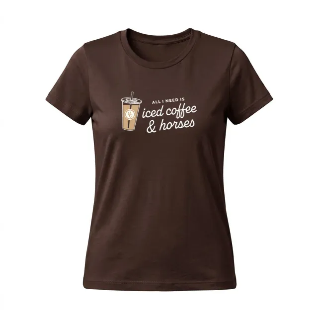 Dapplebay Iced Coffee Horses t-shirt chocolate