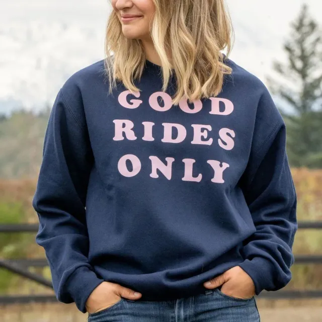 Dapplebay Good Rides Only sweater navy warme crewneck