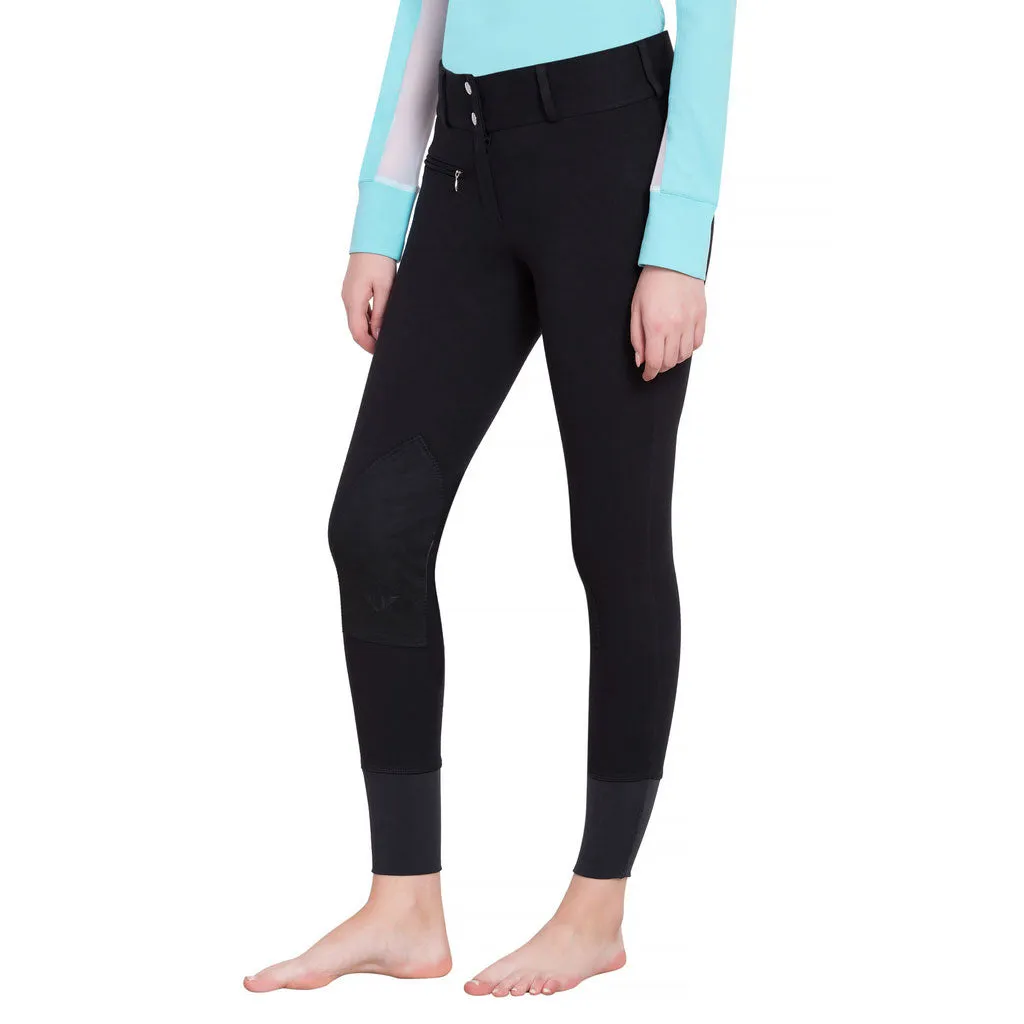 TuffRider Ribb rijbroek knee patch navy lage taille