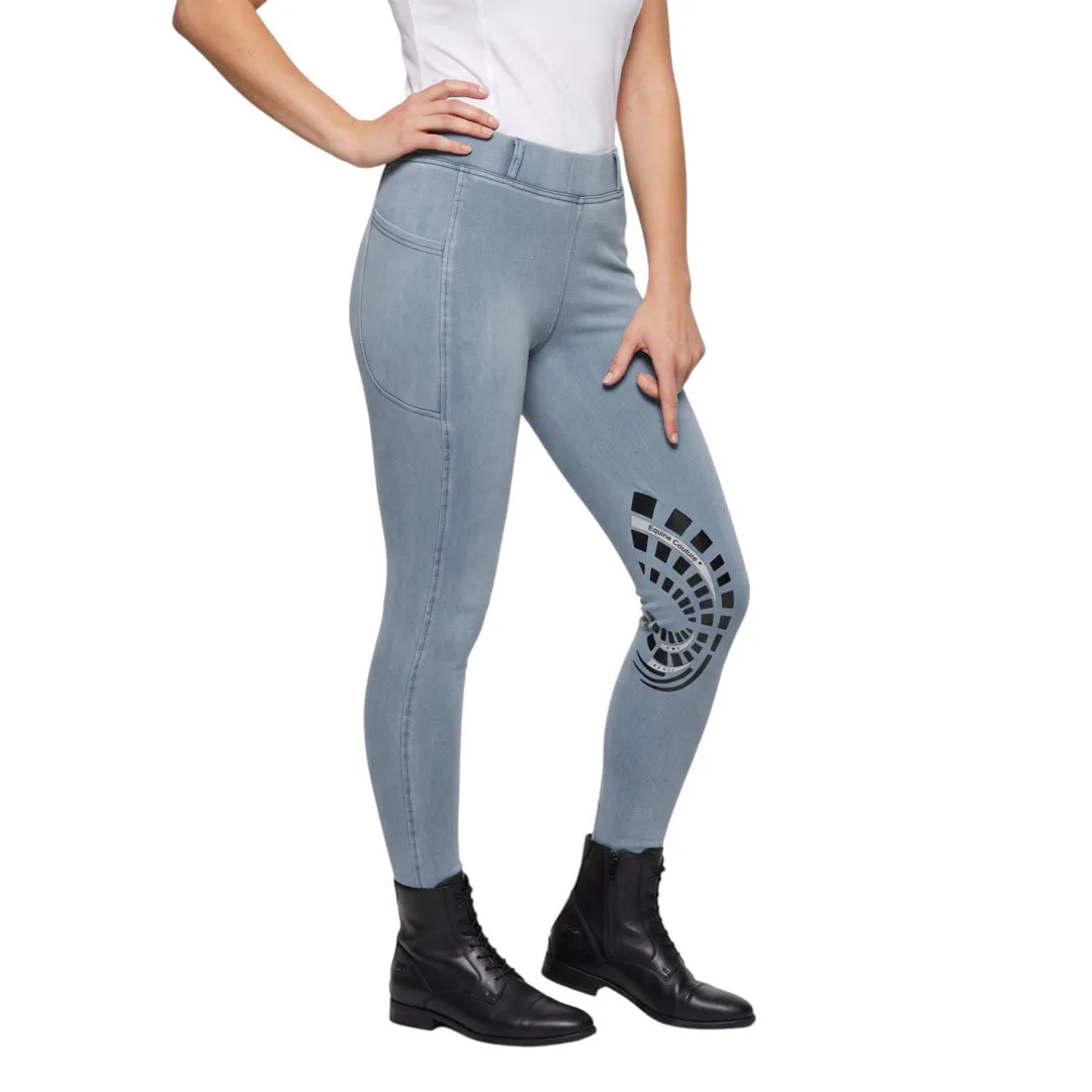 Equine Couture Denim rijlegging kniegrip telefoonvak denim M